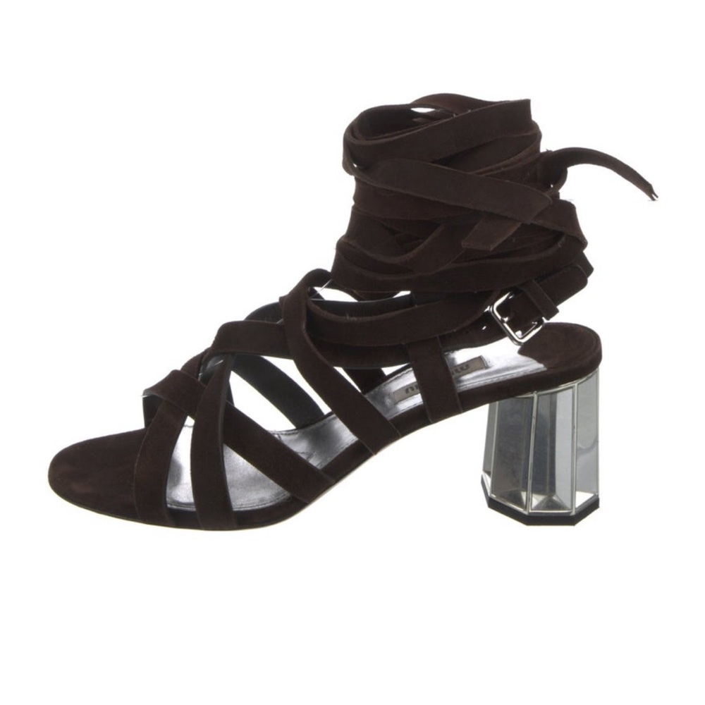 Miu Miu Elegant Brown Strappy Women's Heels